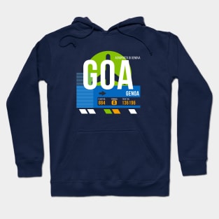 Genoa (GOA) Airport // Retro Sunset Baggage Tag Hoodie